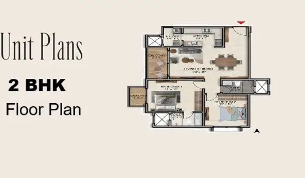 Featured Image of Prestige Grove Park 2 BHK Floor Plan